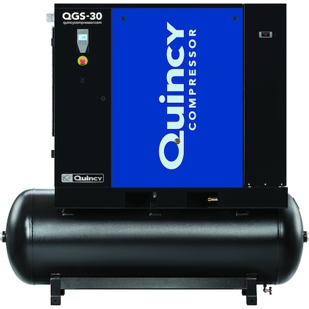 Quincy Compressor QGS 30-HP 132gal Tnk Mnted Rotary Scrw Air Comprssor w/Dryer Triv/3/60 QGS 30 TMD-3